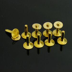 20Pcs Massief Messing Klinknagels &amp; Bramen Leather Craft Belt Bagage Klinknagels Studs Permanente Tack Fasteners 6 Maten