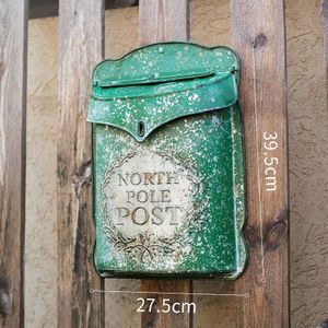 Outdoor Smeedijzeren Muur Gemonteerde Mail Box Villa Retro Post Doos Muur Opknoping Brief Post Box Postcard Box mailbox