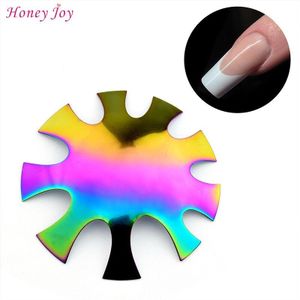 Pro 9 Maten Makkelijk Franse Smile Line Ovale Vorm Tips Manicure Edge Trimmer Nail Cutter Acryl Acryl Roze Wit Franse nagels