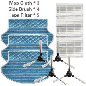 5 stuks hepa filter + 4 zijborstels + 3 stuks. Mop robot stofzuiger onderdelen Hepa filter voor Proscenic 780T 790t