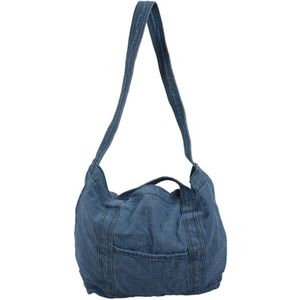 Denim Slouch Tas Toevallige Jean Stof Handtas Leisure Koreaanse Stijl Mode Japanse Mode Messenger Top-Handvat Tas, sky Blue