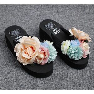 Anti-slip Basis Wig Schoenen Voor Handgemaakte Bloemen Strand Slippers Slippers Online Goedkope Zwart