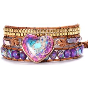 Liefde Hart Roze Vrouwen Armbanden Gouden Kettingen Handgemaakte Kralen Stones Dames Geïnspireerd Armbanden