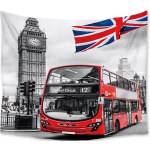 Britse Londen Rode Bus Big Ben Wandtapijten Cover Strand Handdoek Gooien Deken Picknick Yoga Mat Home Decoratie Tapijt