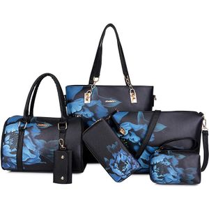 Weixier Vrouwen Pu Lederen Handtassen Vrouwen Gedrukt Tassen 6 Stuks Set Schouder Crossbody Tassen Voor Vrouwen Grote Tote X1-38