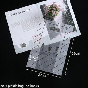 50pcs Transparant Plastic Envelop Leuke Cactus Plaid Streep Plastic Tas Grote Capaciteit Waterdichte Briefpapier Opbergzakken