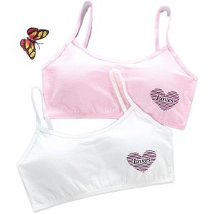2Pc Tops Voor 12 Jaar Oude Meisjes Training Bras Kids Soft Ondergoed Meisjes Accessoires Ademend Kinderen Sport Bras Voor tiener 8-15