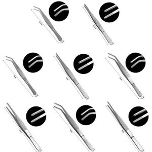 Roestvrijstalen Pincet 12.5/14/16/18 Cm Pincet Antislip Rechte Pincet &amp; Schuine Pincet Professionele Pincet