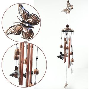 90Cm Outdoor Vlinder Windgong Yard Tuin Buizen Bells Metal Electroplated 4 Buis Wind Klokken Thuis Windchime Decoratie