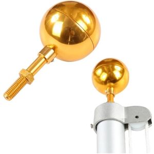 Ronde Gouden Vlag Topper Bal Decoratie Vlaggenmast Fastener Ornament Aluminium 50JD