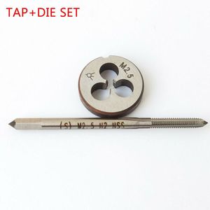 1x Tap M2.5 + 1x Die Tap + Sterven M2.5 Rechterhand Tool Metaalbewerking 2 Stks/set