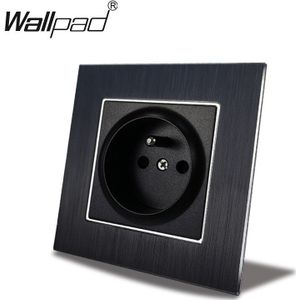 3 Way Franse Socket Wallpad 110V-240V Ac Metalen Aluminium Frame 16A 234*86Mm Triple franse Outlet Muur Plaat Met Klauwen Terug