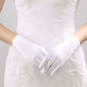 Bruids Handschoenen Wit/Ivoor Matte Satijn Vinger Korte Bruiloft Handschoenen Bruiloft Accessoires Party Prom Cosplay Prestaties Casual