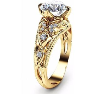 14K Geel Goud Diamanten Ringen Voor Vrouwen Anillos Bruiloft Sieraden Edelsteen Bijoux Femme Sieraden Bizuteria Engagement Ringen Homme