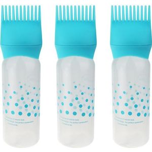 3 Pcs Plastic Verven Shampoo Fles Olie Kam 170 Ml Haar Tools Haarverf Applicator Borstel Flessen Styling Tool Haar kleuring