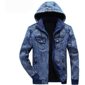 Winter Warm Jeans Jassen Mannen Modieuze Fleece Hooded Denim Jas Mannelijke Dikke Kleding Jaqueta Masculino Retro Hoodies Streetwear