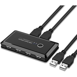 Usb Kvm Switch Usb 3.0 2.0 Switcher 2 Poort Stuks Delen 4 Apparaten Voor Toetsenbord Muis Printer Monitor Usb 2.0 3.0 Switch Selector
