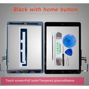 Voor Ipad Air 1 Touch Screen Digitizer Met Home Button En Flex Kabel + Volledige Gereedschap + Gehard Glas A1474 a1475 A1476