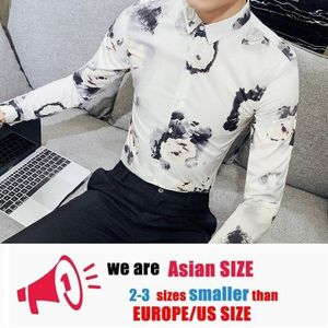 Lente Koreaanse Afdrukken Tij Zelfontplooiing Lange Mouwen Comfort Shirts Mens Casual Shirt Camisas Masculina