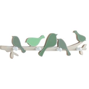 4 Haken Home Decoratieve Haken Vogel Houten Kapstok Rail Kleerhanger Woonkamer Muur Deur Opknoping Wanddecoraties Purse haak