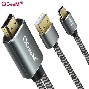 QGeeM USB Type c 3.1 HDMI Kabel Thunderbolt Adapter Voor MacBook Samsung S8 Huawei Mate 10 Type C naar HDMI converter