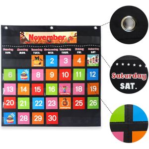 Kalender Pocket Grafiek Kids Maandelijkse Kalender Educatief Voorschoolse Educatieve Pocket Grafiek Developmental Speelgoed