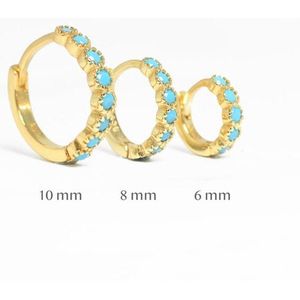 925 Sterling Zilver Huggies Pendientes Turquoise Piercing Hoop Earring Voor Vrouwen Meisjes Ronde Cirkel Oorbellen Sieraden