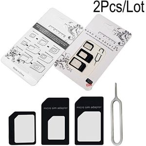 Micro Nano SIM Card Adapter Connector Kit Voor iPhone 6 7 plus 5S Huawei P8 lite P9 Xiaomi Redmi opmerking 4 Pro 3S 3 Mi5 sims houder