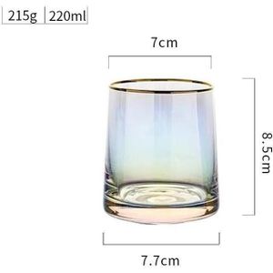 Japanse Stijl Wijnglas Mode Kleurrijke Whiskey Glas Huishouden Dikke Bodem Ion Plating Ambachtelijke Bier Glas Creatieve Sap Cup