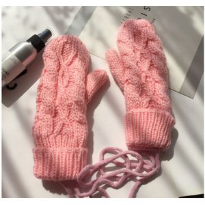 Vrouwen Winter Warme Wanten Mode Opknoping Nek Mooie Twist Rijden Handschoenen Vrouwelijke zelfs Vingers Kasjmier gebreide Warme D99