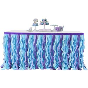 6 Ft Mermaid Krullend Wilg Tafel Rok Tule Tafel Rok Voor Rechthoek Tafel Of Ronde Tafel, tutu Tafel Rok Voor Bruiloft Nuttig
