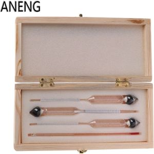 Aneng 3 Pcs 0-100% Hydrometer Alcoholmeter Tester Set Alcohol Concentratie Meter + Thermometer