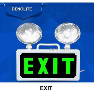Veiligheid Exit Evacuatie Indicatie Led Brand Noodverlichting Multifunctionele Dubbele Kop 3W Led Noodverlichting AC24 /36/48/110/220V