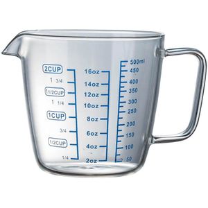 250/500Ml Hittebestendig Glas Transparant Maatbeker Kinderen Melk Cup Met Schaal Magnetron Maatbeker Voor home School