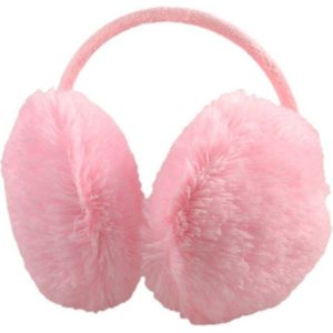 Vrouw Roze Pluche Pluizige Terug Ear Cover Warmer Oorwarmers