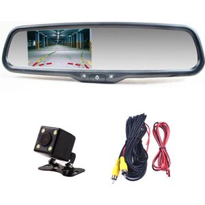 4.3 lnch Auto Achteruitkijkspiegel Monitor met Reverse Backup Parking Camera Systeem Kit voor Opel Astra voor Chevrolet Equinox malibu
