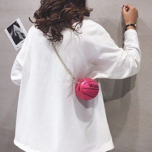 Mini Basketbal Vorm Schouder Chain Tas Voor Vrouwen Crossbody Bag Portemonnees En Handtassen Casual Kleine Dames Novel Bal Zak