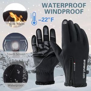 Koude-Proof Ski Handschoenen Snowboard Waterdicht Riding Winter Handschoenen Fietsen Pluis Warme Handschoenen Voor Touchscreen Koud Weer Winddicht