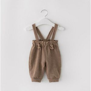 2022 Lente Baby Meisje Jongen Broek Kaki Roodbruin Elastische Taille Wafel Corduroy Harlan Radijs Broek Kind Kleding E1401
