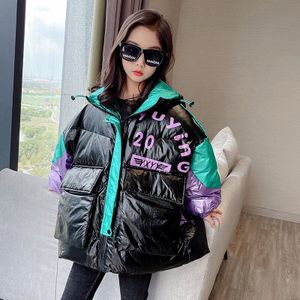 Girls &#39;Katoen Gewatteerde Jas Winter Stijl Buitenlandse Kinderen Modieuze Kleuraanpassing Katoenen Jas Down Gewatteerde Jas