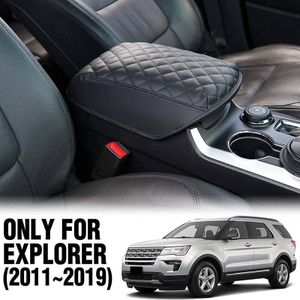 Past Voor Ford Explorer Leather Center Console Deksel Armsteun Cover Zwarte Auto Interieur