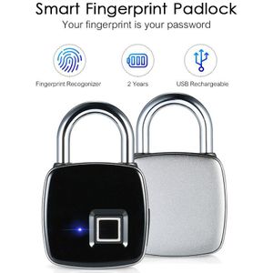 Smart Keyless Deurslot Bluetooth Draadloze APP Unlock Vingerafdruk Slot Beveiliging Hangslot Ondersteuning 40 Fingerpints Bagage Case Lock