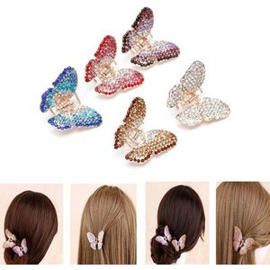 Mode Vrouwen Meisje Vlinder Claw Crystal Rhinestone Haar Clip Clamp Haarspeld Kaak Haarspeldjes Hair Styling Accessoires