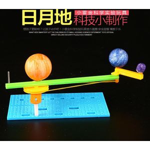 DIY Wetenschap Kleine Gizmo Eenvoudige Zon Aarde Maan Model Voor Kinderen Hademade Puzzel Gemonteerd Speelgoed Creatieve Natuurkunde Onderwijs Middelen