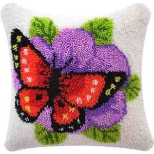 Tapijt borduren Vlinder kruissteek kussen bloemen klink haak kussen doen het zelf lieveheersbeestjes voor handwerken Hobby craft