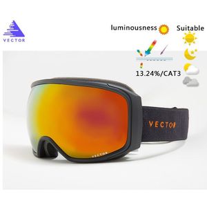 OTG Ski Bril Sneeuw Bril Winter Sport Snowboard Mannen Vrouwen Sferische Skibrille Skiën Eyewear Anti-fog Zonnebril Outdoor