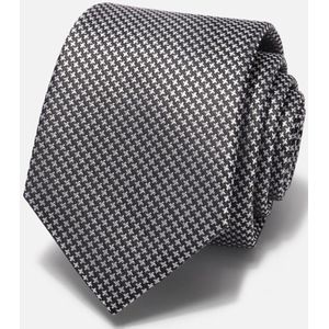Klassieke Houndstooth Business Tie Voor Mannen Brand Zilver 7Cm Stropdas Gentleman Jurk Pak Geschenkdoos