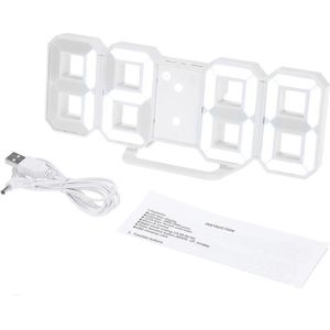 3D Led Klok Alarm Usb Lading Elektronische Digitale Wandklokken Woondecoratie