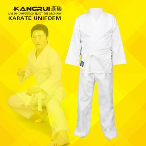 Goedkope Goede Kind Volwassen Karate Uniform Pak Wtf Taekwondo Kick Boksen Mma Martial Art Training Kleren Dobok Katoen