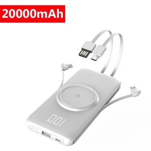 20000Mah Qi Draadloze Oplader Power Bank Voor Xiaomi Iphone Samsung Poverbank Draagbare Externe Batterij Draadloze Oplader Powerbank